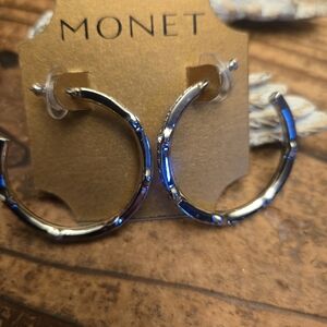 Monet Silver Hoop Earrings